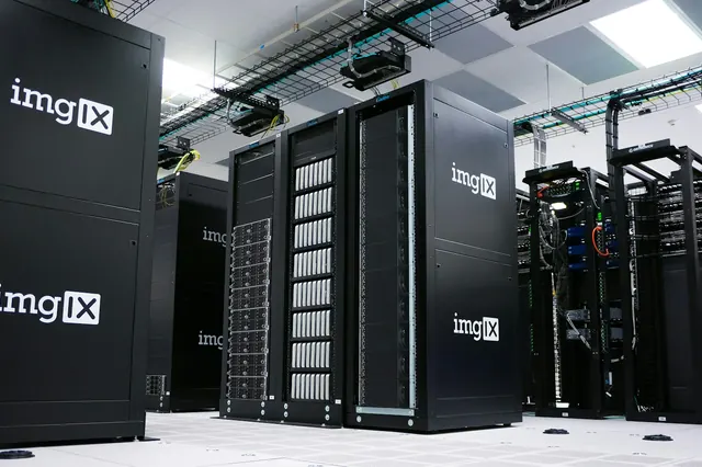 Rows of servers in a data center